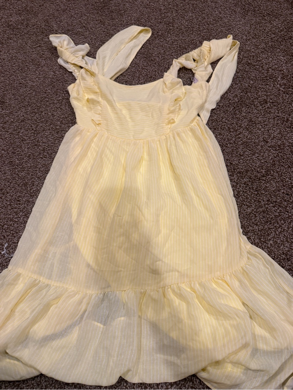WomenYellow Ruffle Strap Dress - Picture 4 of 4